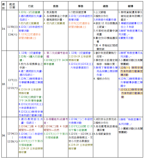 家庭教育活動納入學校行事曆6