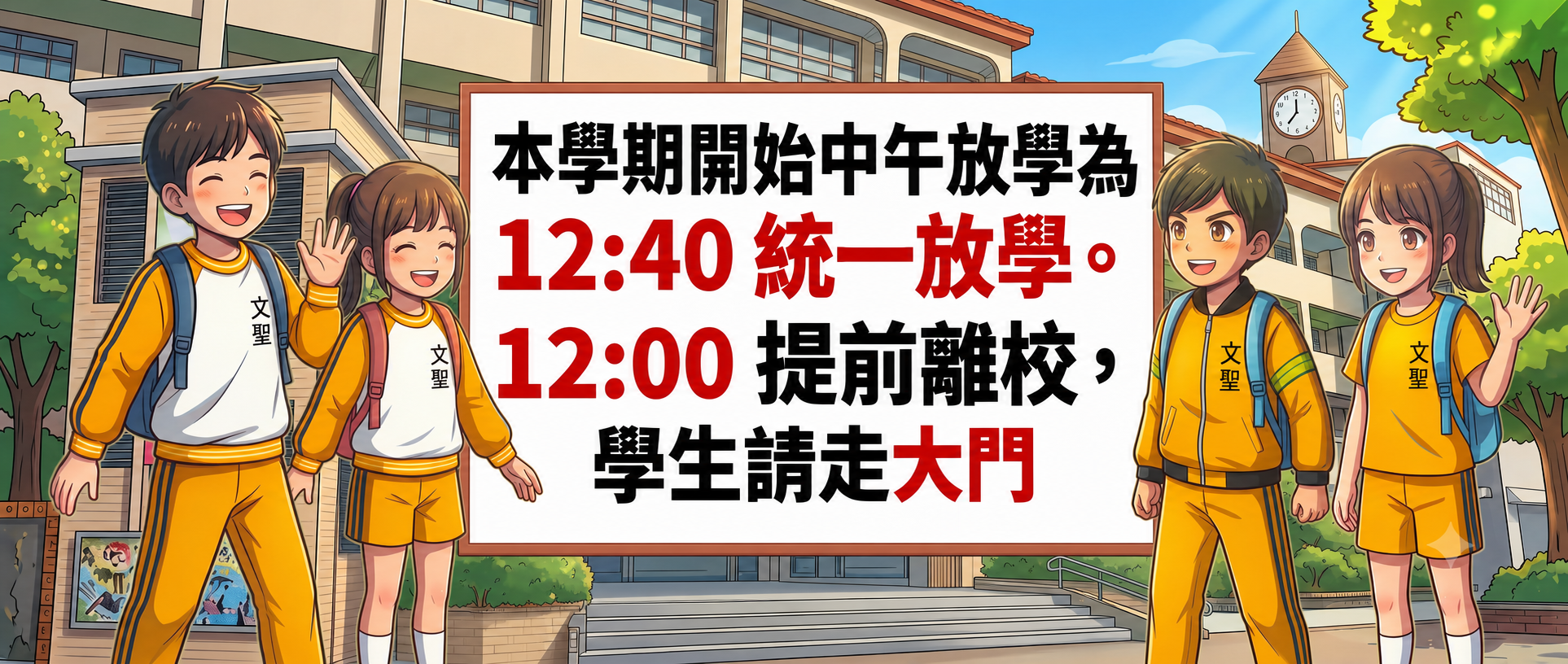 本學期開始放學時間調整