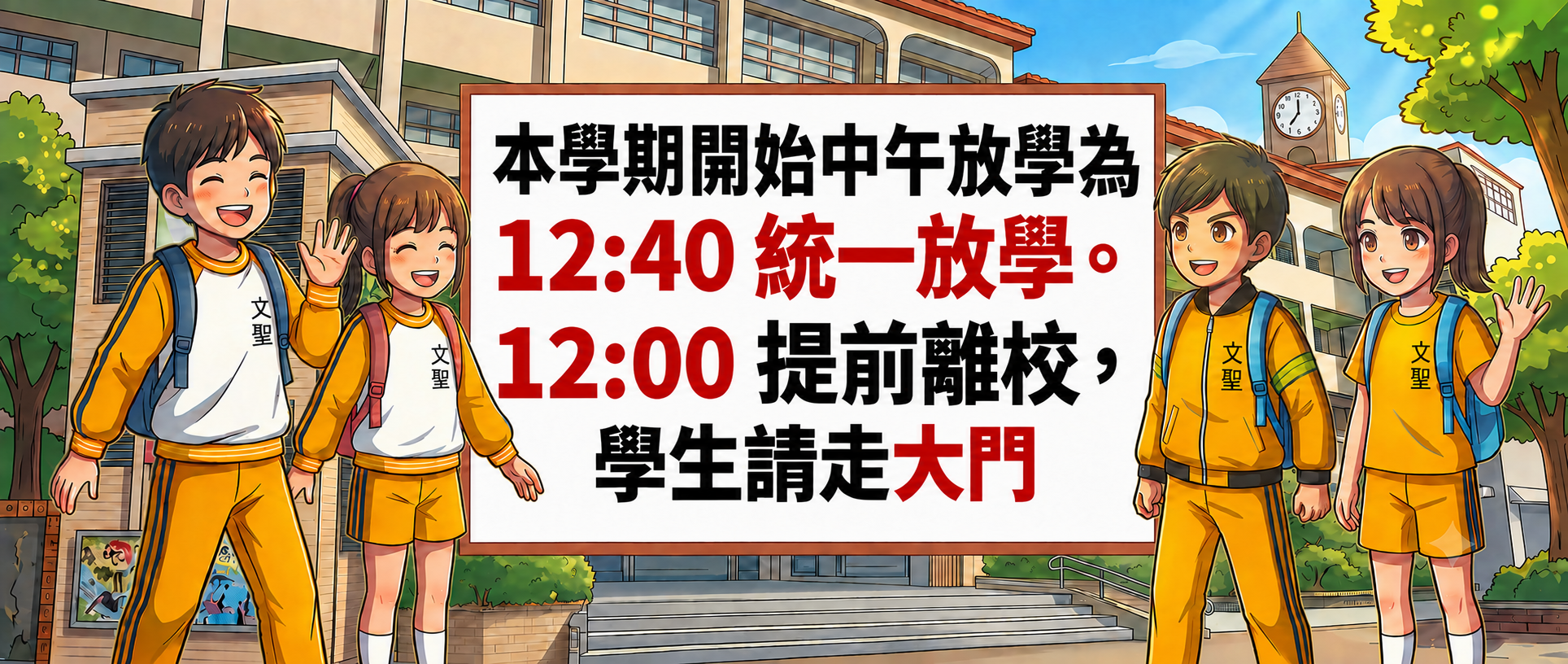 本學期開始放學時間調整
